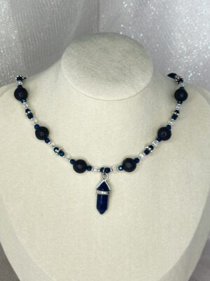 Handmade Lava and Crystal Necklace